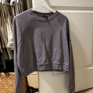 Nike Women's Charcoal Cropped Sweatshirt